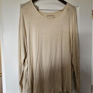 Eddie Bauer Cream V-Neck Top